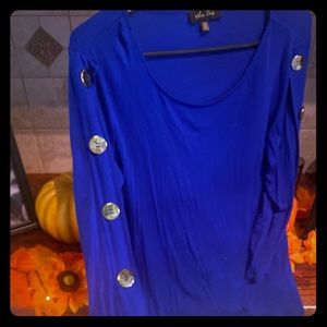 Blue Top with Gold Embellishments